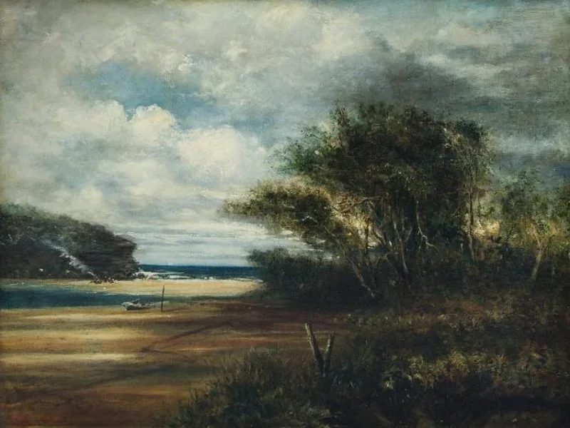 1830-Edward Combes - Campeggio sulla spiaggia, 1883